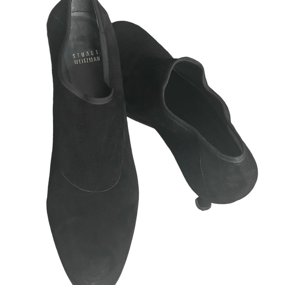 Stuart Weitzman black Suede Slip On Booties size 10 M - Picture 6 of 11
